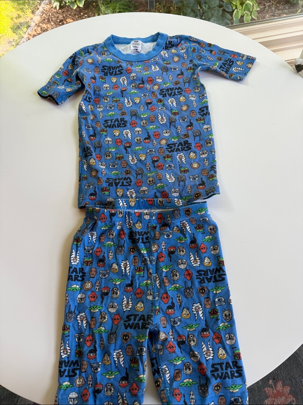 Hanna Andersson Blue Star Wars Kids Pajama Set with Character Icons